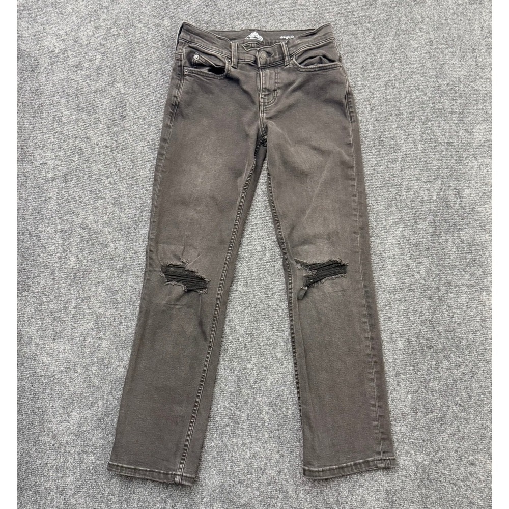 Thereabouts Boys Size 12 Slim Straight Fit Distressed Ripped Jeans Washed Black